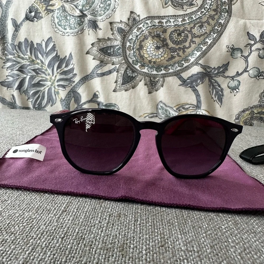 Ray-Ban Black Kids Sunglasses with Purple Tint Lenses